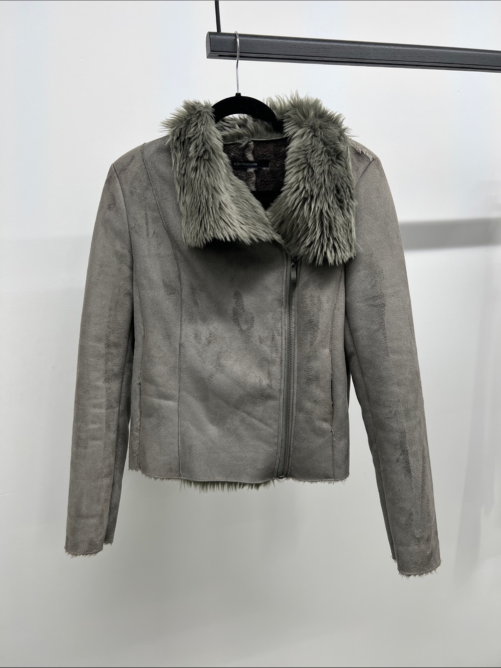 Women's Faux-Suede Jacket - Gray